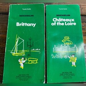 Vintage Lot of 2 Michelin Tourist Guides Green Paperback Brittany Loire